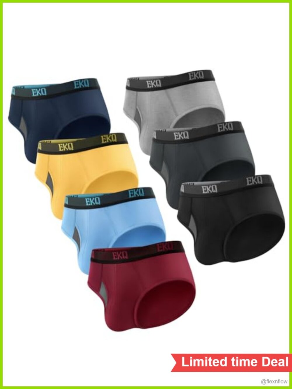 7-Pack Men's Bamboo Rayon Briefs Tagless Moisture Wicking Underwear